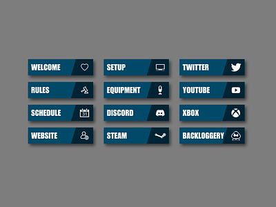 Twitch Panels blue buttons icons social twitch ui