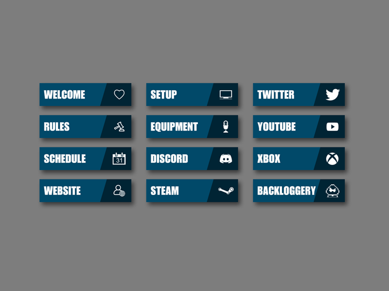 Twitch Panels by David V. Kimball on Dribbble