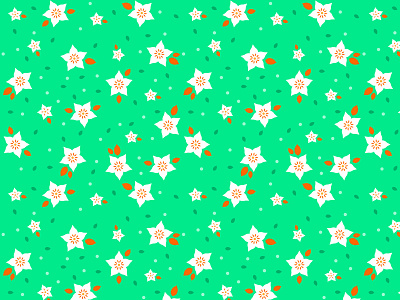Green Orange Floral Pattern design flower flower pattern flowers green illustration orange pattern tile vector