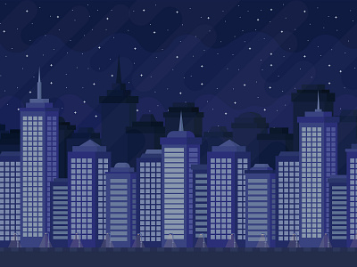 City at night city design illustration night vector