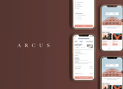 A R C U S | Hotel booking App branding design graphic design logo ui ux