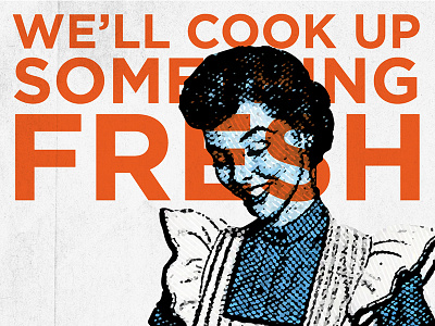 Fresh 1950s cook face fresh girl woodcut