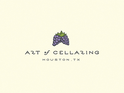 A.O.C. Crown Grapes art cellar cellaring crown etch grape grapes houston texas vine wine woodcut