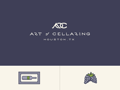 Art of Cellaring - Color art cellar cellaring frame grapes houston monogram texas wine
