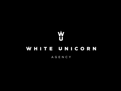 White Unicorn logo monogram u unicorn w white