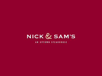 Nick & Sam's Steakhouse Logotype ampersand brand copperplate logotype server steakhouse