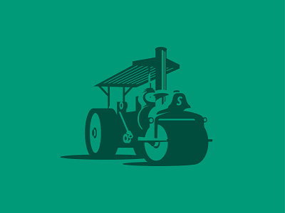 Steamroller brand branding flat identity illustration logo steam