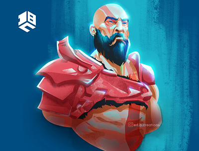 Kratos, God of war design digital 2d digitalartist drawing illustraor illustration vector vector art vector artwork vector artworks