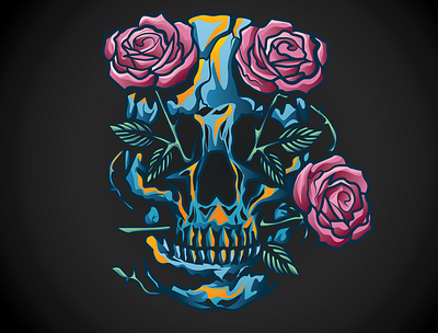 Skull and roses branding design digitalartist illustraion logo typography ui ux vector art vector artwork