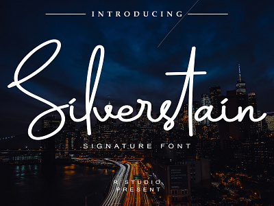 Silverstain branding font handwriten font logotype monoline font script font script lettering signature font typography