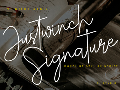 Justwinch Signature branding design font handwriten font logotype monoline font script font script lettering signature font typography