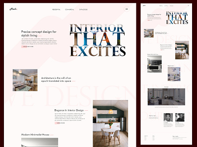 Interior Design landing page desiginspiration flat homepage inteface interior landing page minimal uiux design web webdesign