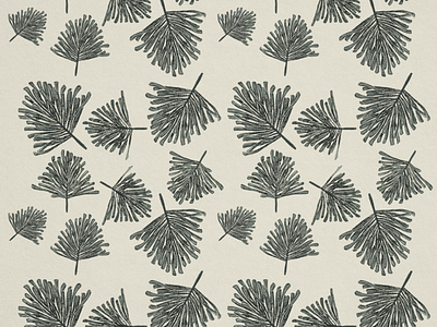 Virginia Pine botanical card design holiday illustration pattern pine needles