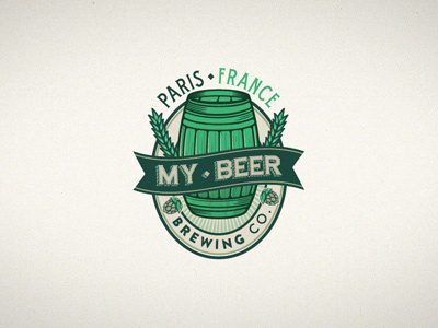 My Beer barrel beer brand branding brewery brewing brewingco green logos