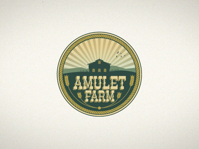 Amulet Farm amulete barn brand farm green logotype sun tope wedding veneu