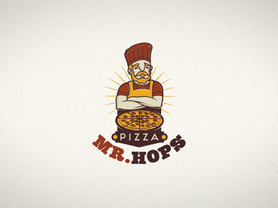 Mr. Hops character chef food pizza