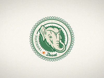 Haribhai Desai culture elephant green hindi india indian logo logotype