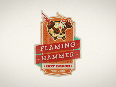 24 flaming food hammer hot hot sauce label mexico product skull