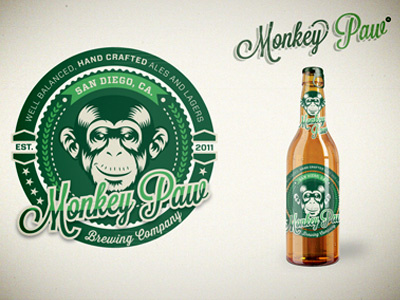 Monkey Paw ale beer bottle drink lager monkey monkey paw retro