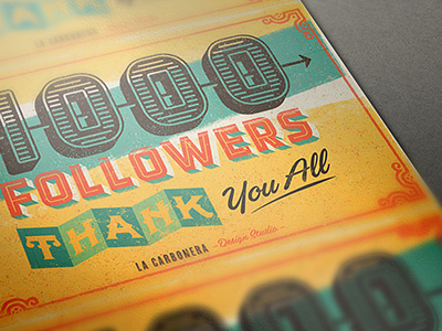 1000 behance followers thanks 1000 behance followers la carbonera lettering sign painting thanks typography vintage