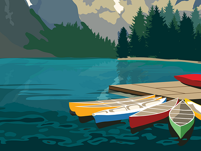 Moraine Lake, Banff, Canada app art design digital art graphic art illustration illustration art illustrator minimal vector
