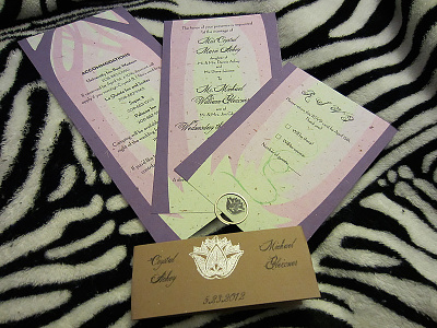 Crystal and Mike's Wedding Invites design graphics green invitation invite paper print wedding