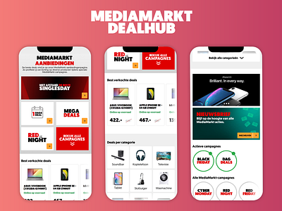 MediaMarkt Dealhub mobile- One place for all deals design e commerce landing page mobile ui ux web web shop