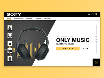 Sony headphone UI/UX branding design e commerce ui ux web