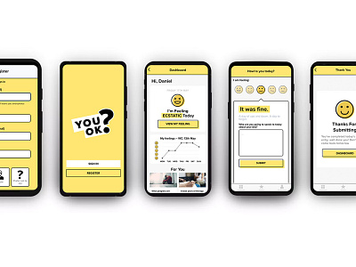 Hack for good – You OK App agency app application ui brand branding clean design digital graphic design identity lettering logo minimal mobile type typography ui ux web website