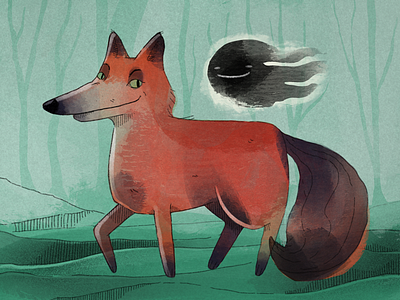 Fox and The Friendy Spirit from the Forest