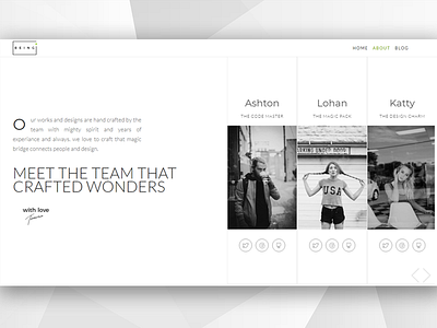 About and Team Page Creative for Being Web Template