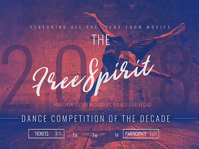 Landing Page Concept for Dance Competition Website