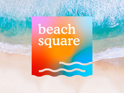 beach square branding design logo minimal vector