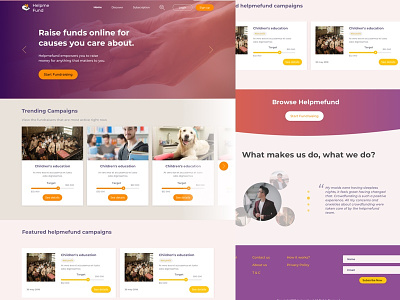 Fundraising website fund fundraise gradients web design