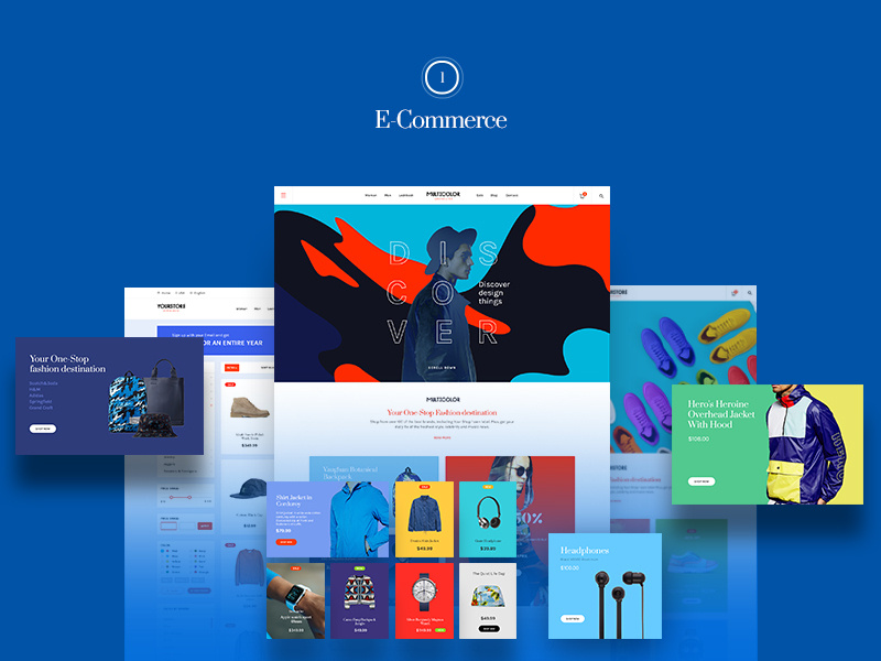 Multicolor UI Kit - "E-Commerce" by Maksat Amirzhanuly on Dribbble