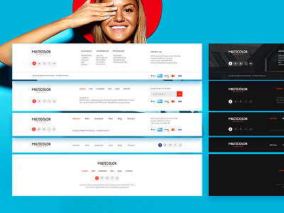 Multicolor UI Kit - Footers