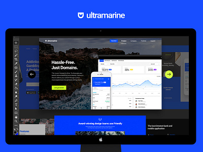 Ultramarine UI Kit app components elements landing page module start up template ui kit ultimate pack web design