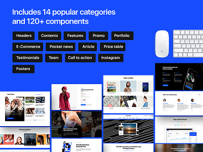 categories. components app components elements landing page module start up template ui kit ultimate pack web design