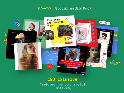 Mono Social Media Kit. BIG Update blog color facebook icons instagram kit lifestyle model social media template web