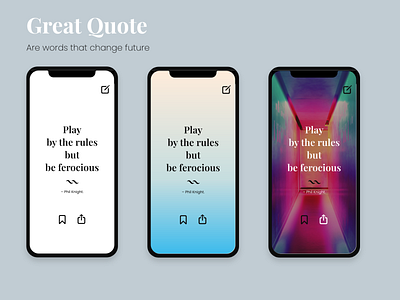 Great Quote App adobexd app ios iphone mobile quote