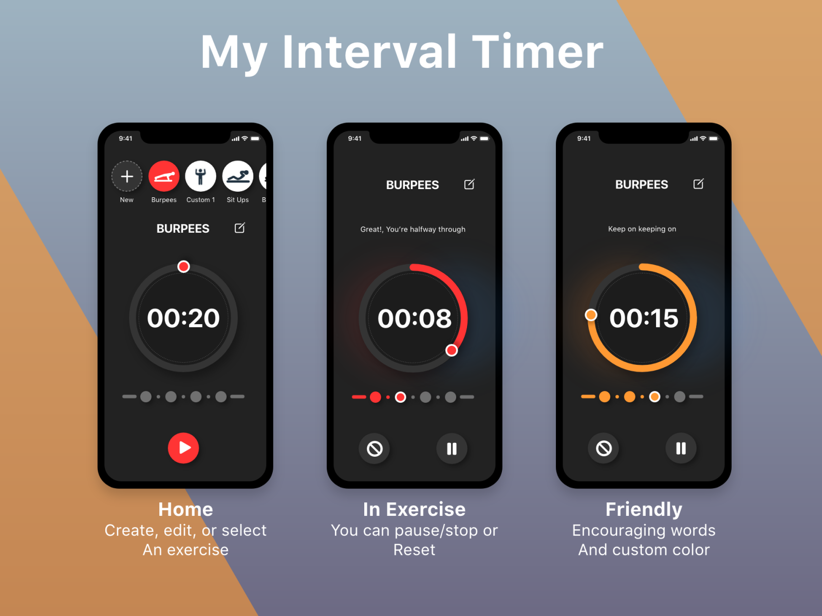 Aanmoediging het spoor Kruipen Interval Timer App by Windo on Dribbble