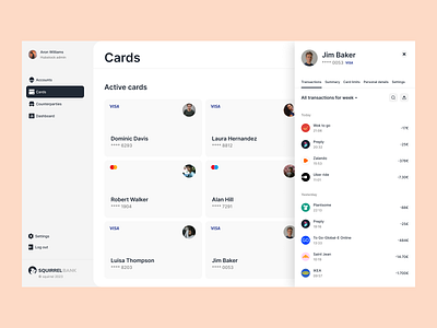 Cards – Dashboard bank cards dashboard finance