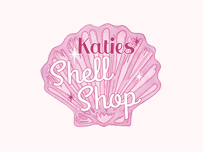 Katies Shell Shop clean color design feminine design illustration logo logo design logodesign nautical shell vector watercolor