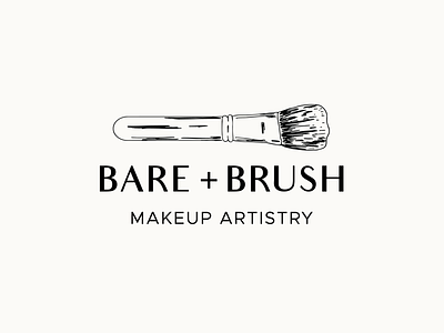 Bare + Brush | Logo branding clean design feminine feminine design illustration logo logo design makeup vector