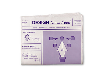 Design News Feed in Print illustration newspaper print vector