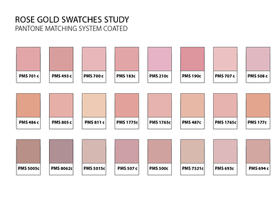 Rose Gold Swatches Study color pantone swatches