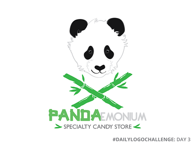 PANDAemonium | Panda Logo color dailylogochallenge design green logo panda panda bear vector