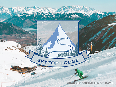 Skytop Lodge | Ski Mountain Logo branding clean color daily logo dailylogochallenge design illustration logo logo design mountain ski skiing vector