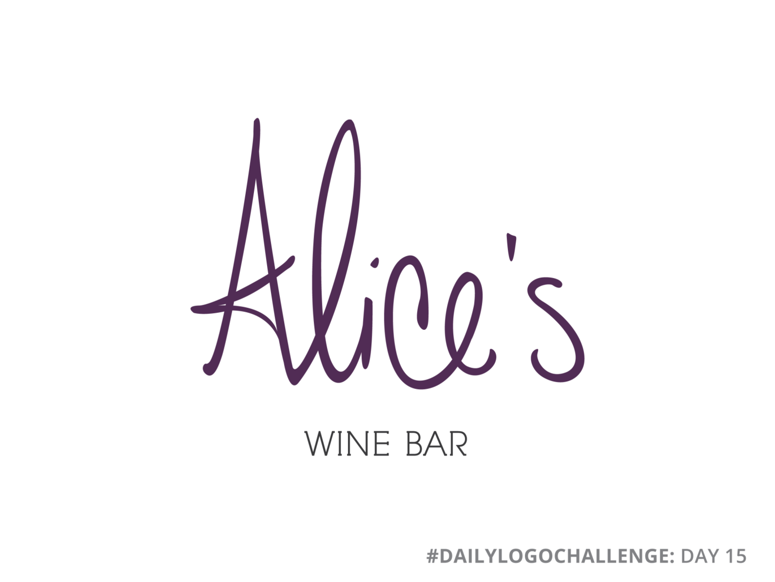 Alice's Wine Bar | Hand Lettering Logo by Laura Parisi on Dribbble