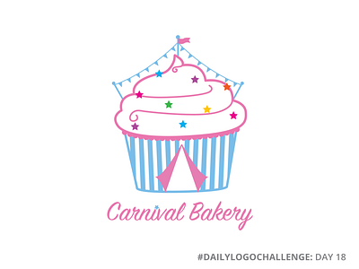 Carnival Bakery | Cupcake Logo bakery branding circle circus cupcake cupcakes dailylogochallenge design illustration logo logo design stars vector